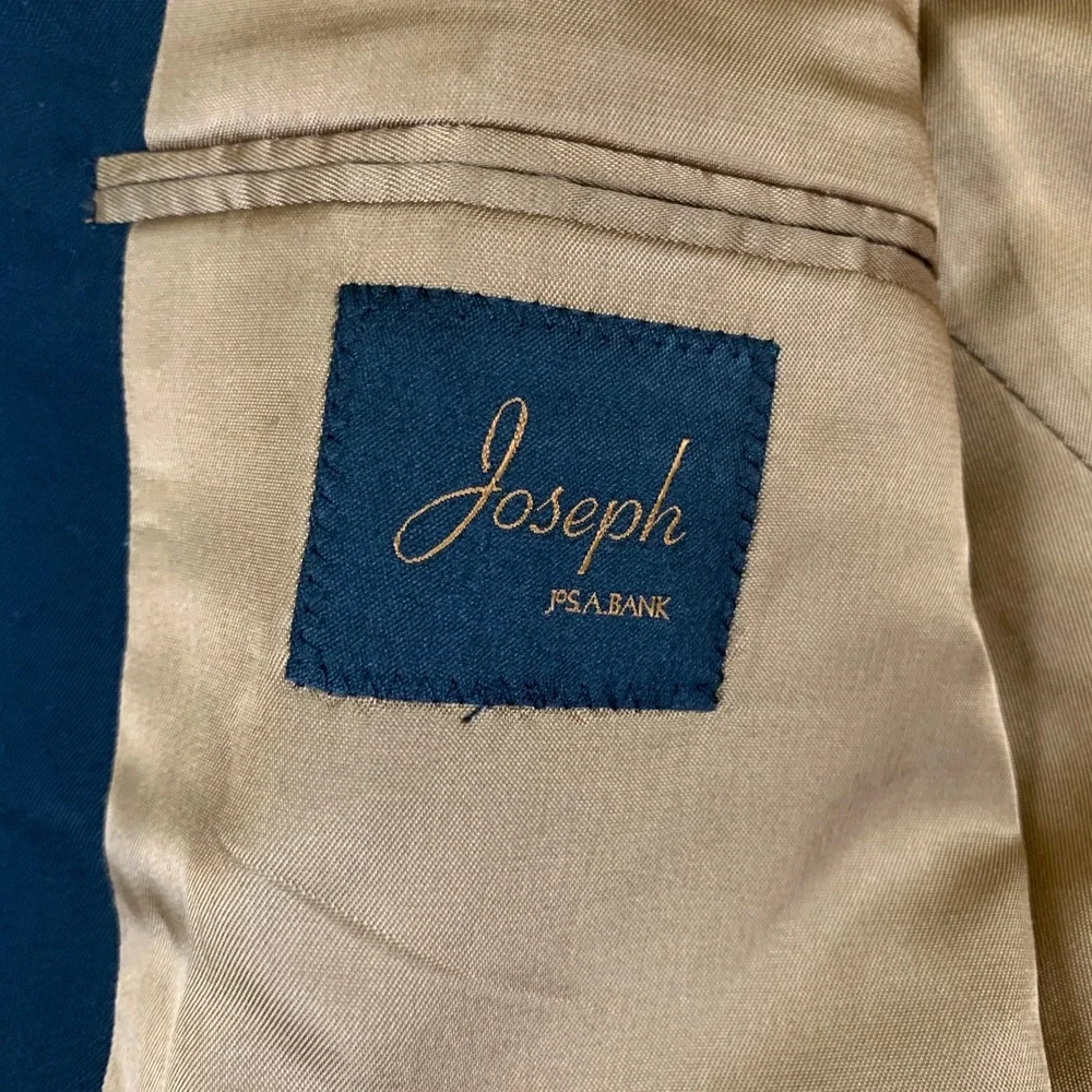 Jos. A. Bank Joseph Metropolitan Blazer 40R Black 100% Wool Slim Fit Suit Jacket